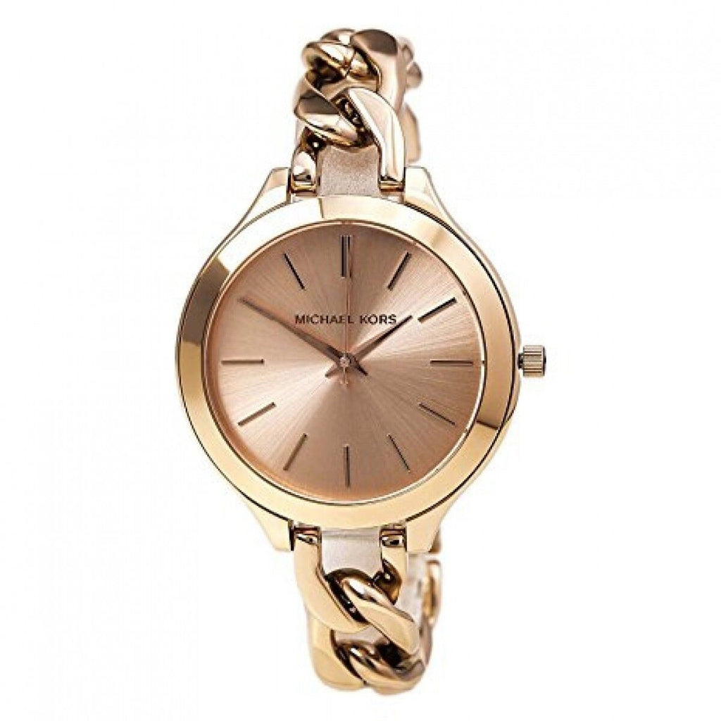 Michael Kors Slim Runway Rose Gold Dial Rose Gold Steel Strap Watch for Women - MK3223 Buy Now By Michael Kors