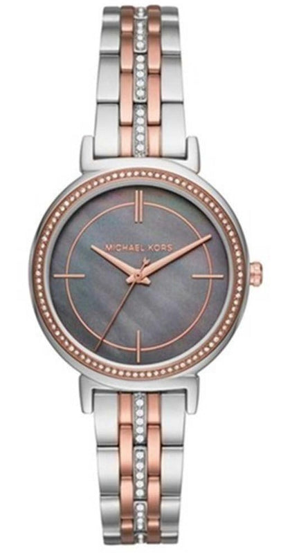 Michael Kors Cinthia Mother of Pearl Grey Dial Two Tone Steel Strap Watch for Women - MK3642 Buy Now By Michael Kors