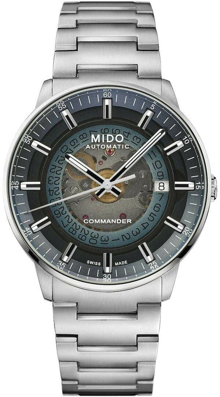 Mido Commander Automatic Gradient Blue Dial Silver Steel Strap Watch For Men - M021.407.11.411.01 Buy Now By Mido