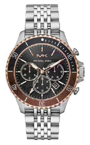 Michael Kors Bayville Chronograph Black Dial Silver Steel Strap Watch For Men - MK8725 Buy Now By Michael Kors