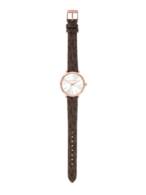 Michael Kors Pyper Quartz Silver Dial Brown Leather Strap Watch for Women - MK1036 Buy Now By Michael Kors