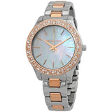 Michael Kors Liliane Quartz Mother of Pearl White Dial Two Tone Steel Strap Watch For Women - MK1048 Buy Now By Michael Kors