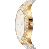 Michael Kors Tibby Analog Silver Dial White Leather Strap Watch for Women - MK1049 Buy Now By Michael Kors