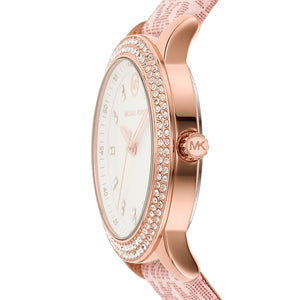 Michael Kors Tibby Silver Dial Pink Leather Strap Watch for Women - MK1050 Buy Now By Michael Kors