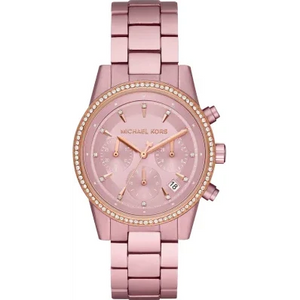 Michael Kors Ritz Chronograph Rose Gold Dial Rose Gold Steel Strap Watch For Women - MK6753 Buy Now By Michael Kors