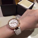 Michael Kors Parker White Diamonds Dial White Leather Strap Watch for Women - MK2281 Buy Now By Michael Kors