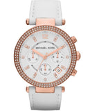 Michael Kors Parker White Diamonds Dial White Leather Strap Watch for Women - MK2281 Buy Now By Michael Kors