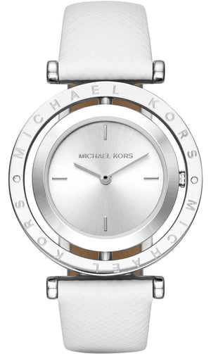 Michael Kors Averi Silver Dial White Leather Strap Watch for Women - MK2524 Buy Now By Michael Kors