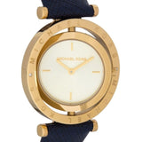 Michael Kors Averi Gold Dial Navy Blue Leather Strap Watch for Women - MK2526 Buy Now By Michael Kors
