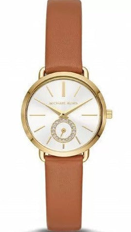 Michael Kors Portia Quartz White Dial Brown Leather Strap Watch For Women - MK2734 Buy Now By Michael Kors