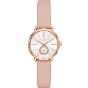 Michael Kors Petite Portia Silver Dial Pink Rubber Strap Watch For Women - MK2735 Buy Now By Michael Kors