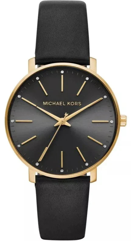 Michael Kors Pyper Black Dial Black Leather Strap Watch For Women - MK2747 Buy Now By Michael Kors
