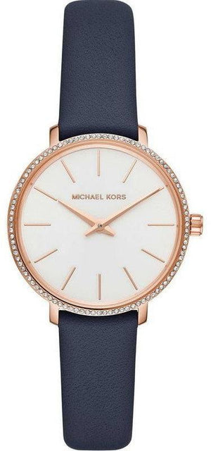 Michael Kors Pyper Analog White Dial Black Leather Strap Watch For Women - MK2804 Buy Now By Michael Kors