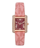 Michael Kors Emery Quartz Diamonds Red Dial Pink Leather Strap Watch For Women - MK2966 Buy Now By Michael Kors