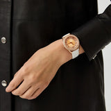 Michael Kors Harlowe Analog Rose Gold Dial White Leather Strap Watch For Women - MK2989 Buy Now By Michael Kors