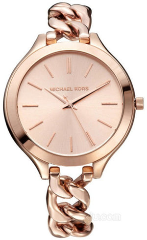 Michael Kors Slim Runway Rose Gold Dial Rose Gold Steel Strap Watch for Women - MK3223 Buy Now By Michael Kors