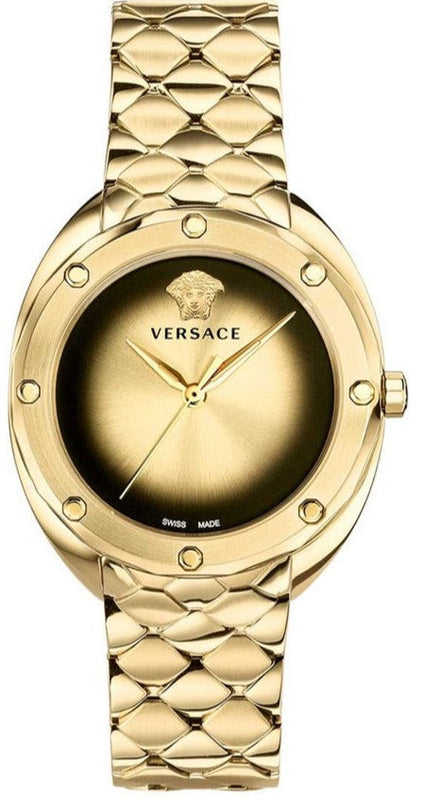Versace Shadov Quartz Gold Dial Gold Steel Strap Watch for Women - VEBM00618 Buy Now By Versace
