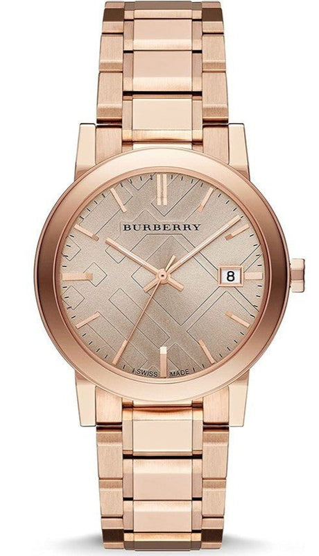 Burberry The City Rose Gold Dial Rose Gold Steel Strap Watch for Women - BU9034 Buy Now By Burberry