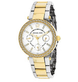 Michael Kors Parker White Dial Two Tone Steel Strap Watch for Women - MK6055 Buy Now By Michael Kors