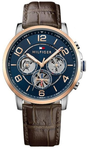 Tommy Hilfiger Keagan Chronograph Blue Dial Brown Leather Strap Watch for Men - 1791290 Buy Now By Tommy Hilfiger