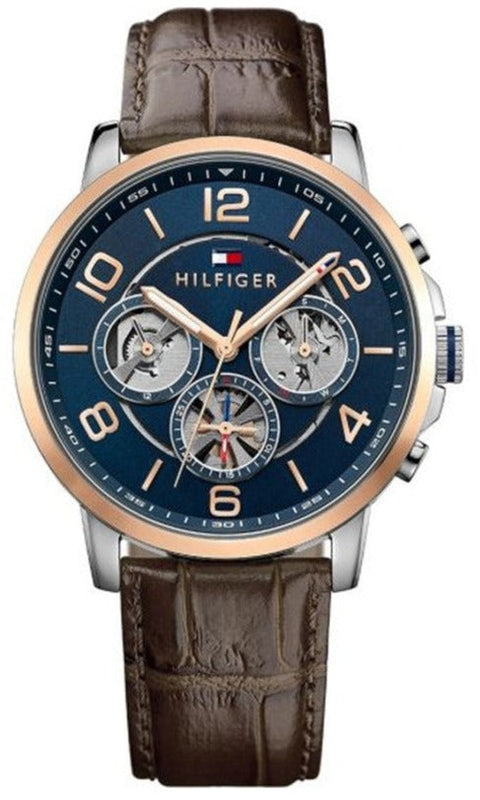 Tommy Hilfiger Keagan Chronograph Blue Dial Brown Leather Strap Watch for Men - 1791290 Buy Now By Tommy Hilfiger