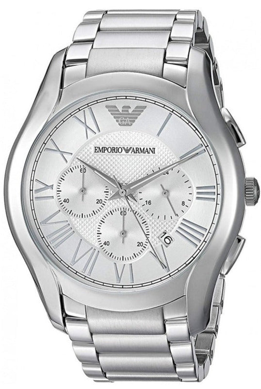 Emporio Armani Valente Chronograph Silver Dial Silver Steel Strap Watch For Men - AR11081 Buy Now By Emporio Armani