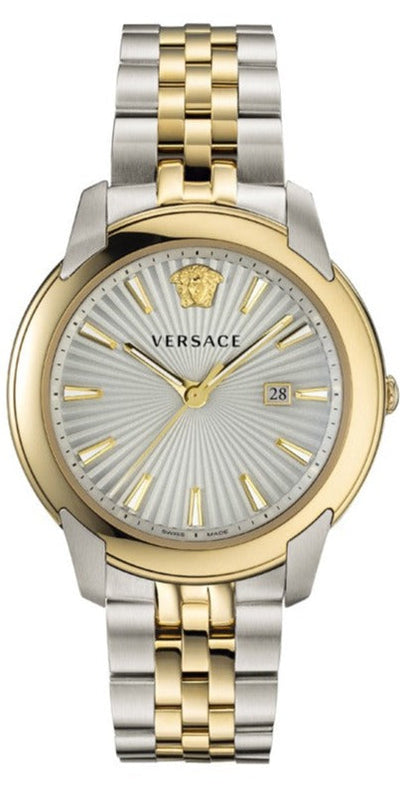 Versace V-Urban Quartz Silver Dial Two Tone Steel Strap Watch for Men - VELQ00519 Buy Now By Versace