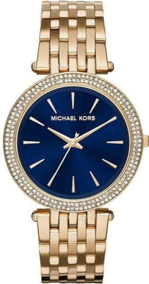 Michael Kors Darci Blue Dial Gold Steel Strap Watch for Women - MK3406 Buy Now By Michael Kors