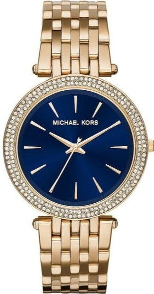 Michael Kors Darci Blue Dial Gold Steel Strap Watch for Women - MK3406 Buy Now By Michael Kors