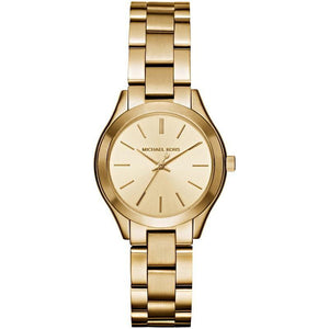 Michael Kors Mini Runway Slim Gold Dial Gold Steel Strap Watch for Women - MK3512 Buy Now By Michael Kors