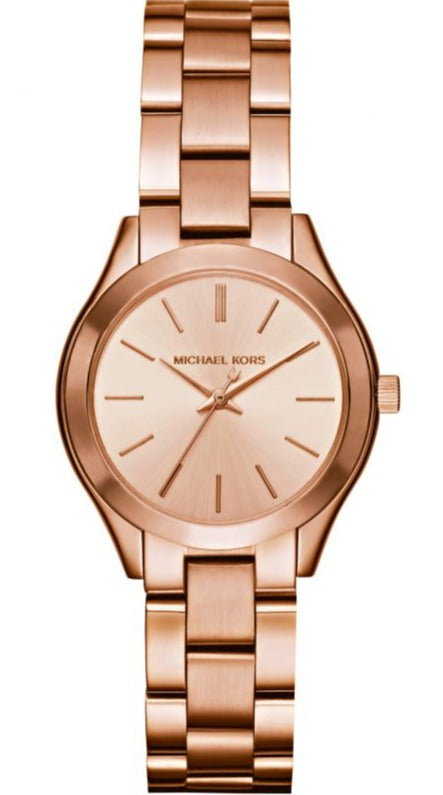 Michael Kors Slim Runway Rose Gold Dial Rose Gold Steel Strap Watch for Women - MK3513 Buy Now By Michael Kors