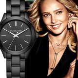 Michael Kors Mini Slim Runway Black Dial Black Steel Strap Watch for Women - MK3587 Buy Now By Michael Kors