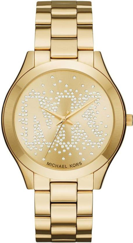 Michael Kors Slim Runway Gold Dial Gold Steel Strap Watch for Women - MK3590 Buy Now By Michael Kors