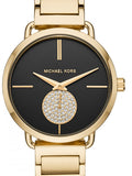 Michael Kors Portia Black Dial Gold Steel Strap Watch for Women - MK3788 Buy Now By Michael Kors