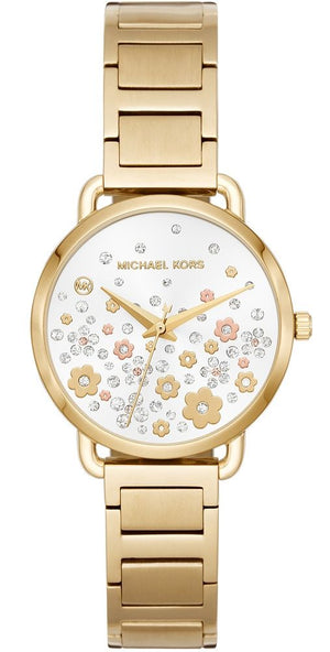 Michael Kors Portia Quartz White Dial Gold Steel Strap Watch for Women - MK3840 Buy Now By Michael Kors
