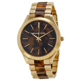 Michael Kors Slim Runway Tortoise Shell Dial Two Tone Steel Strap Watch for Women - MK4284 Buy Now By Michael Kors