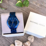 Michael Kors Slim Runway Quartz Blue Dial Blue Steel Strap Watch For Women - MK4503 Buy Now By Michael Kors
