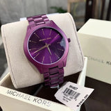Michael Kors Slim Runway Quartz Purple Dial Purple Steel Strap Watch For Women - MK4507 Buy Now By Michael Kors