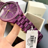 Michael Kors Slim Runway Quartz Purple Dial Purple Steel Strap Watch For Women - MK4507 Buy Now By Michael Kors