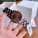 Michael Kors Slim Runway Brown Dial Brown Steel Strap Watch For Women - MK4508 Buy Now By Michael Kors