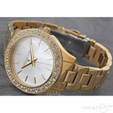 Michael Kors Liliane Mother of Pearl White Dial Gold Steel Strap Watch For Women - MK4555 Buy Now By Michael Kors