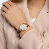 Michael Kors Liliane Mother of Pearl White Dial Gold Steel Strap Watch For Women - MK4555 Buy Now By Michael Kors