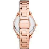 Michael Kors Lilane Three Hand Mother of Pearl White Dial Rose Gold Steel Strap Watch For Women - MK4557 Buy Now By Michael Kors
