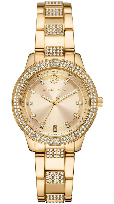 Michael Kors Tibby Three-Hand Glitz Gold Dial Gold Steel Strap Watch for Women - MK4575 Buy Now By Michael Kors