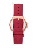 Michael Kors Camille Three Hand Crystals Rose Gold Dial Red Leather Strap Watch For Women - MK4701 Buy Now By Michael Kors
