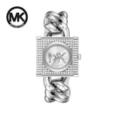 Michael Kors Chain Lock Pave Silver Dial Silver Steel Strap Watch For Women - MK4718 Buy Now By Michael Kors