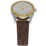 Michael Kors Lexington Silver Dial Brown Leather Strap Watch For Women - MK4745 Buy Now By Michael Kors