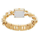 Michael Kors Chain Lock Analog Crystals Silver Dial Gold Steel Strap Watch for Women - MK4809 Buy Now By Michael Kors