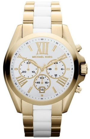 Michael Kors Bradshaw Chronograph White Dial Two Tone Steel Strap Watch For Women - MK5743 Buy Now By Michael Kors