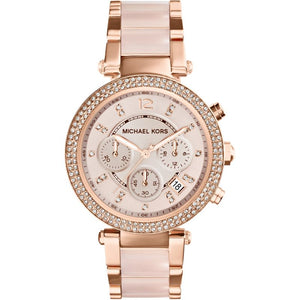 Michael Kors Parker Pink Dial Two Tone Steel Strap Watch for Women - MK5896 Buy Now By Michael Kors